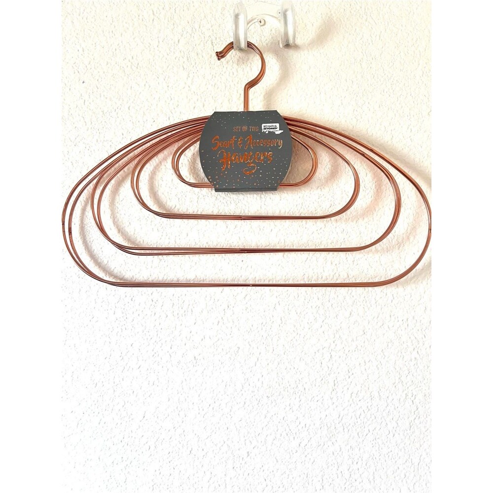 Set of 2 Metallic Copper Scarf & Accessory Hangers